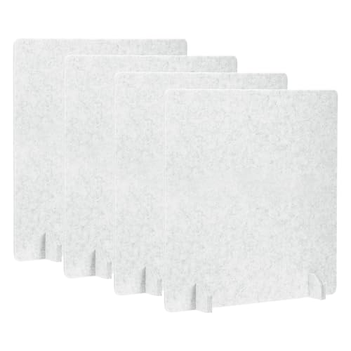 PATIKIL Desk Dividers 24" x 24", 4 Pack Desk Privacy Panel Freestanding Noise Reducing Partition Acoustic Panel with 4Pcs Support Feet for Testing Office Home Library, Light Gray Style C - color: Light Gray Style C, size: 24" x 24"