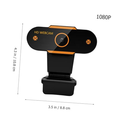 1080p USB Webcam with Built-in Microphone, Automatic Focusing Web Camera for Live Streaming and Video Conference, Plastic Laptop Web Camera Compatible with 5v Dc Power