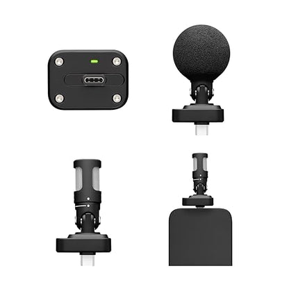 Shure MV88 USB-C Microphone for Mobile Recording, Portable Mic for Vlogging with Auto Level Mode, Real-Time Denoiser for Smart Noise Cancelling & 4 Polar Patterns, Black