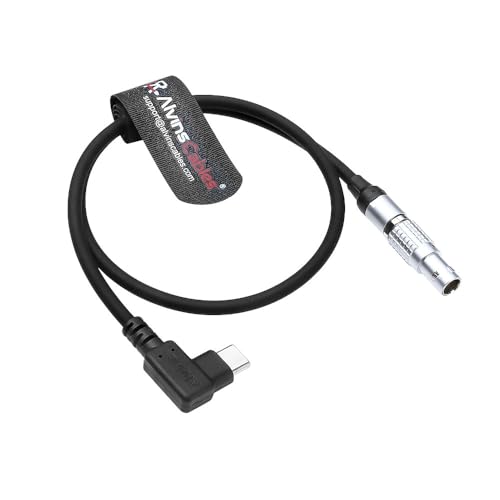 Alvin's Cables Right Angle PD USB-C Type-C to 2 Pin Male Power Cable Fast Charging Cable for DJI Ronin| Tilta| Teradek| SmallHD| Z-CAM Cameras Monitor, Ultra-Soft 45CM/17.7 inches - size: Standard Right angle type-c 45cm