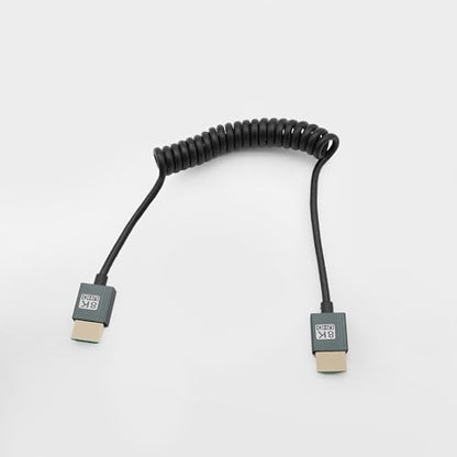 Coiled HDMI 2.0 Cable (A to A), 8K@60Hz 18Gbps High-Speed Supports 3D TPU Camera Cable Suitable for BMPCC 4K/6K, Panasonic S1H/GH5, Atomos Ninja V, Monitor, Gimbal, Video Transmitters