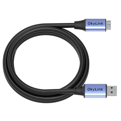 OkyLink USB 3.0 A to Micro-B Cable, Male to Male, 5Gbps 10ft | 3M, 3.2 Gen 1, for External Hard Drive HDD SSD - color: Gray USB3.0, size: 10ft (3m)