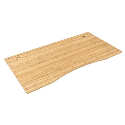 FLEXISPOT Whole Piece 60"x30" Desk Board for Electric Standing Desk Curved Natural Bamboo - color: Curved Natural Bamboo, size: 60x30"