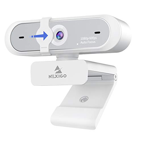 NexiGo N660P 1080P 60FPS Webcam with Software Control, Dual Microphone & Cover, Autofocus, HD USB Computer Web Camera, for OBS/Zoom/Skype/FaceTime/Teams/Twitch, White - style: 1080P 60FPS Webcam White