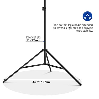 Neewer T-Shaped Background Backdrop Support Stand Kit, 8.5ft/2.6m Tall Adjustable Tripod Stand and 5ft/1.5m Wide Crossbars with 6 Spring Clamps and 1 Carrying Bag for Studio Photo Video Photography - size: 8.5ft x 5ft