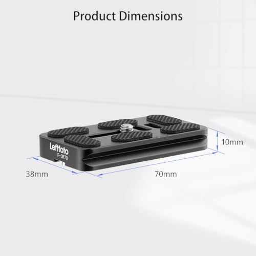 Leftfoto 70mm Camera Quick Release Plate Fits Arca Swiss Standard Clamp Universal Metal Small QR Tripod Camera Body Mount Plate for DSLR Camera Tripod Ballhead - size: 70mm