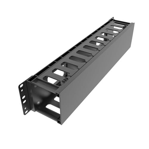 2 Pack of 2U Plastic Cable Management Organizer 12 Slots Horizontal 19" Rack Mount Cable Manager Disassembled