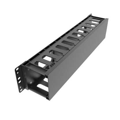 2 Pack of 2U Plastic Cable Management Organizer 12 Slots Horizontal 19" Rack Mount Cable Manager Disassembled