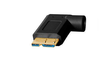Tether Tools TetherPro USB 3.0 to Micro-B Right Angle Cable, 15' (4.6m) (Black) - color: Black