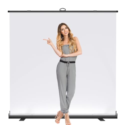 WASJOYE Large Collapsible White Backdrop Screen - 81.5 x 79 in Portable Retractable Photo Background with Stand for Projector Video Conference, Live Broadcasting Photographic Studio, Streaming - color: White, size: 81.5 X 79 in