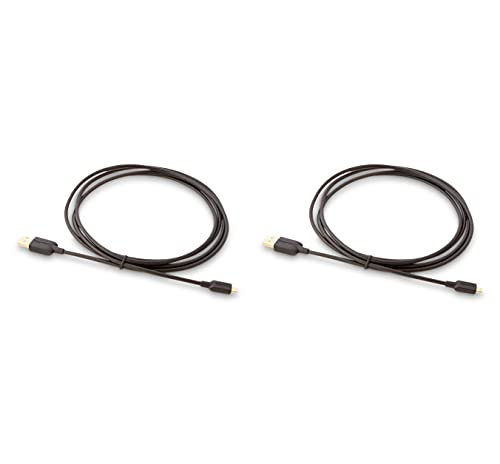 Amazon Basics 2-Pack USB-A to Micro USB Cable, Android Charger, 480Mbps Transfer Speed, Gold-Plated Connectors, USB 2.0, 6 Foot, Black - size: 6 Feet, style: 2 Pack