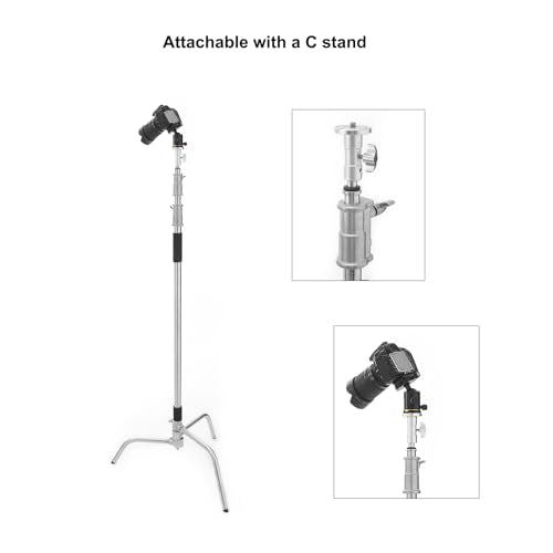 PHOCUS Baby Ball Head Adapter (5/8" Stud to 3/8" Thread), C Stand Camera Mount Adapter for Tripod Head on Photography Light Stand with Baby Pin or Junior Receiver