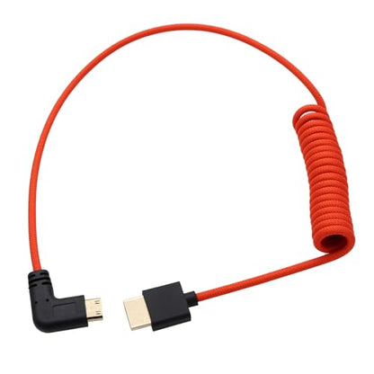 Mini HDMI to HDMI 8K 4K60p Cable for Canon EOS R RP XA70 6D Mark II 5D Mark IV Camera ATOMOS Ninja V SmallHD Ultra Monitor, Rigth Angle Type A C HDMI 2.1 Red 50cm