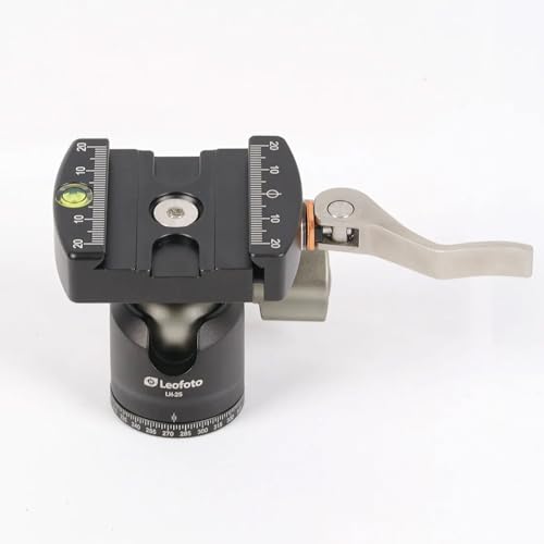 Carbon Fiber Mini Tabletop Tripod with Leveling Base for Camera, Aluminum 360° Rotating Ball Head with 1/4" QR Plate for DSLR/Phone Holder/Projector, Convertible 1/4" & 3/8" Screw, Max Load 11.4LB - color: LS-223CEXX+LH-25LR: with 25LR Ball Head