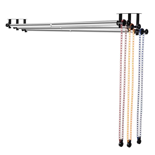 MagicLine Photography Backdrop 3 Roller Support System, 118 inch Stainless Steel Crossbars Manual Backdrop Stand,Wall/Ceiling/Light Stand Mount Background Holder for Home & Studio(Stability)