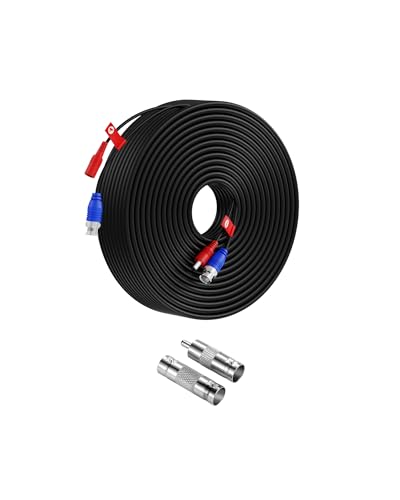 Anlapus 100ft/30m All-in-One Video Power Cable, BNC Extension Surveillance Camera Cable for CCTV Security Camera DVR System, with 1X BNC Connector and 1X RCA Adapter - size: 100ft Cable-2MP
