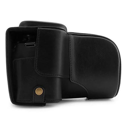 MegaGear MG1607 Ever Ready Leather Camera Case compatible with Canon EOS Rebel T7 (18-55mm), 2000D (18-55mm) - Black - color: Black