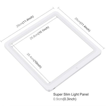 NUOBESTY LED Panel Lamp Photography Light 30cm Touch-Controlled LED Video Light for Indoor Filming Streaming Portable Camera Lighting Continuous Output