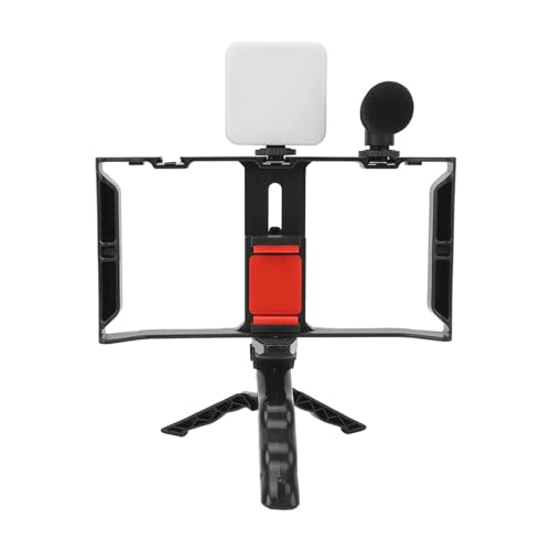 Phone Live Streaming Kit, Kit with Fill and Microphone, Smartphone Video Rig Kit for TikTok Instagram, Includes Phone Cage Handheld Tripod