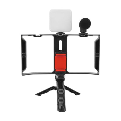 Phone Live Streaming Kit, Kit with Fill and Microphone, Smartphone Video Rig Kit for TikTok Instagram, Includes Phone Cage Handheld Tripod