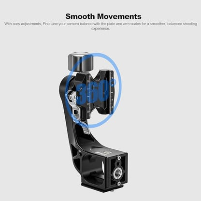 Leofoto Monopod Gimbal Head for Camera, Professional Aluminum Alloy Tripod Head with Arca-Swiss Dovetail Quick Release Plate, 360° Panoramic Shooting for DSLR Camera Up to 48lbs/22kg (MPG-02L) - color: MPG-02L-Max Load 48lb