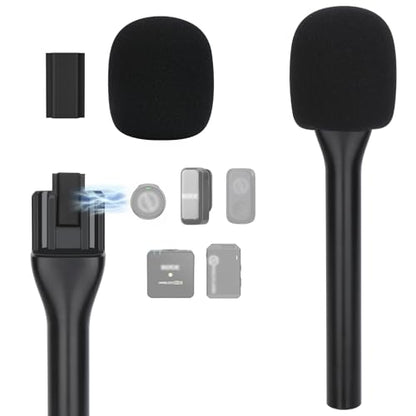 YOUSHARES Handheld Interview Microphone Holder for Hollyland Lark M2 - Iron Magnetic Slide Rail fits Hollyland Lark A1/MAX/150 & Rode/DJI Magnetic Lavalier Wireless Mics - color: Magnetic Handheld Microphone Holder