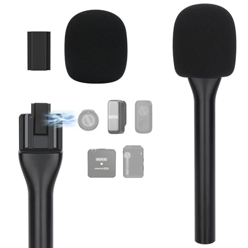 YOUSHARES Handheld Interview Microphone Holder for Hollyland Lark M2 - Iron Magnetic Slide Rail fits Hollyland Lark A1/MAX/150 & Rode/DJI Magnetic Lavalier Wireless Mics - color: Magnetic Handheld Microphone Holder