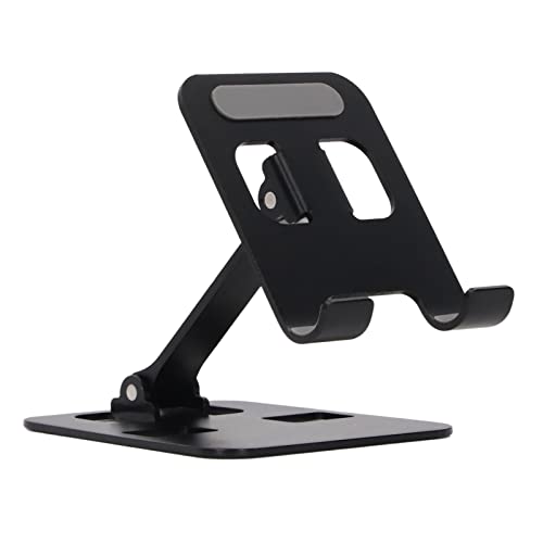 Desk Phone Stand Aluminum Alloy Adjustable Angle Phone Holder Nonslip Silicone Cradle for Smartphone Tablet E Reader Up to 12.9in Watch Video or Make Video Calls