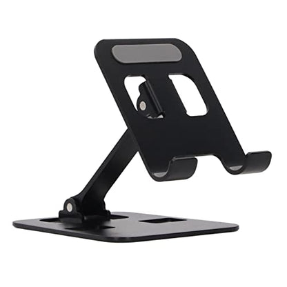 Desk Phone Stand Aluminum Alloy Adjustable Angle Phone Holder Nonslip Silicone Cradle for Smartphone Tablet E Reader Up to 12.9in Watch Video or Make Video Calls