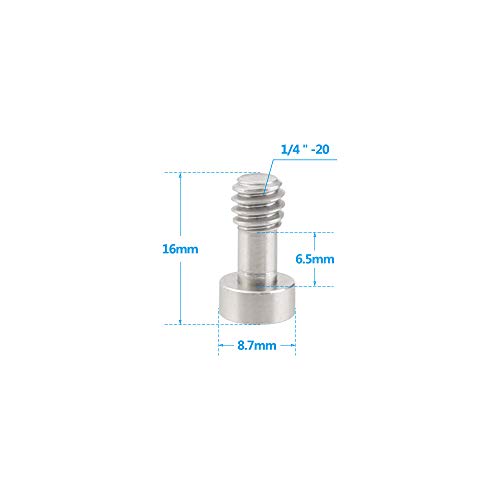 CAMVATE 1/4"-20 Camera Screw with Hexagon Socket Head for Tripod Baseplate | 5 Pieces
