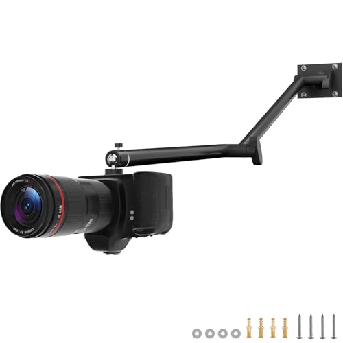 Mippko Articulating Camera Wall Mount with 1/4"-20 Threaded Compatible with DSLR/Security/Webcam/Action/LED Light/CCTV POV Camcorder Cameras,Adjustable Aluminium Alloy Arm Metal Base