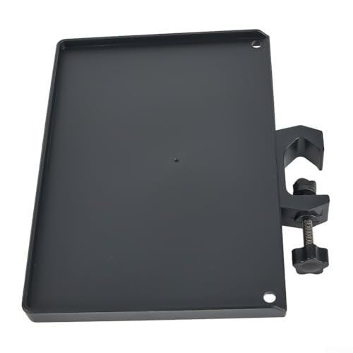 Microphone Stand Soundcard Tray, Plastic Sound Card Tray Mount Clamp on Rod Holders for Live Streaming, Recording, Black(M) - size: M