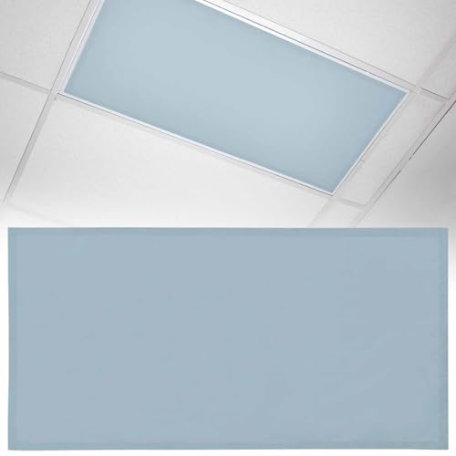 1 Pack Fluorescent Light Cover 4x2 Feet, Light Blue Lights Filters Drop Fluorescent Lights Shade Panel, Farmhouse Solid Blue Color Modern Art Magnetic Ceiling Light Cover for Classroom Office - color: Light Blue, size: 1 Piece