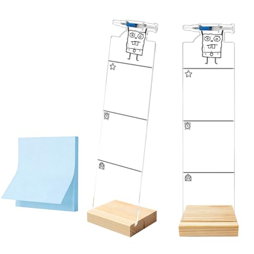 Monitor Memo Board Computer Monitor Memo Board Sticky Note Organizer Syringe Acrylic Desk Accessories Removable Wooden Base Set Sticky Notes 100 Sheets 11.8×3.1 inches - color: Syringe
