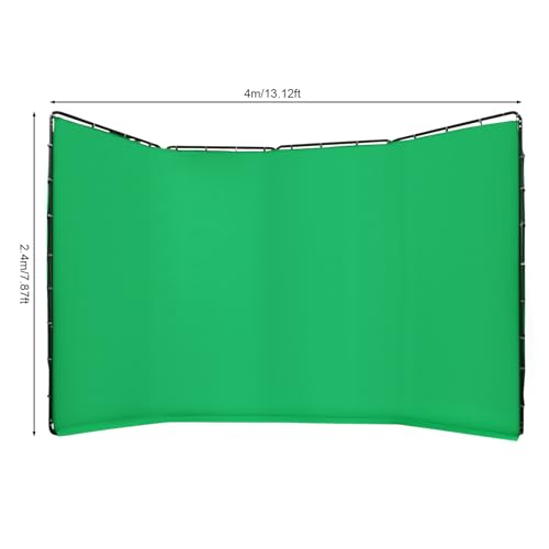 7.87ft x 13.12ft Green Screen Backdrop with Stand, 4-Panel Collapsible Portable Photo Background Screen with Carry Bag for Studio Photography, Live Streaming, Video Shooting, Gaming (Green) - color: Green