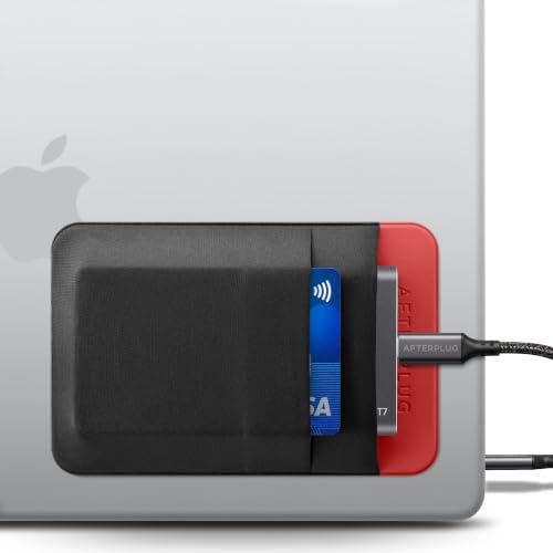 2-Pocket SSD & Hard Drive Holder for Laptop, Reusable Adhesive, Stick-On Pocket Sleeve for External Portable SSD, HDD, Cables and More (Small) - color: Black & Red, size: Small (For Portable SSDs)