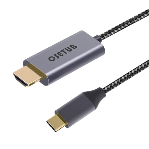 USB C to HDMI Cable 4K, 4.9ft USB Type C to HDMI Cable Adapter High Speed Braided Cord Compatible with iPhone 15 Pro/Max, 2023 MacBook Pro/Air, iPad Pro 2021, Samsung S9 S10, Lenovo, Dell and More - size: 4.9ft/1.5m