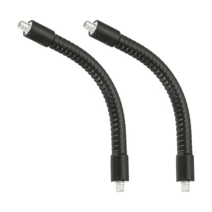 PATIKIL 6" Gooseneck, 2Pcs 1/4"-20 Male to Male Thread Metal Universal Hose Flexible Arm Gooseneck Tube Extension Holder for Action Camera, Phone, Microphone, Black - size: 6"