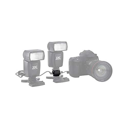 JJC Standard Hot Shoe Adapter with Extra PC sync Connection Port & 3.5mm Mini Phone Connection Port for Connecting Cameras to Additional Off-Camera Flash, Studio Light / Strobes or Other Accessories - size: Cold Shoe Foot on the Bottom