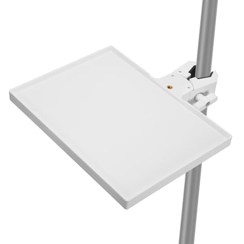 Microphones Sound Card Stand Tray for Music Interfaces Accessories with Strong Clamp Fit for 13-47mm Tube ABS Build - color: White