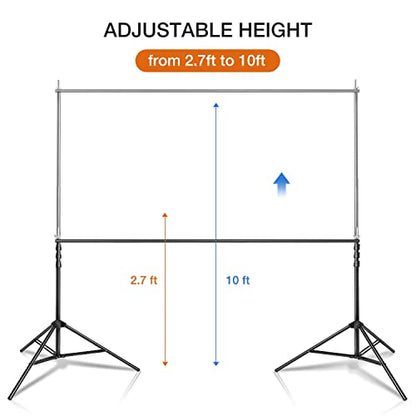 Yesker 10 X 10 ft Photo Video Studio Background Support Stand, Adjustable Heavy Duty Photography Backdrop Support System Kit for Photoshoot Party Video Creator - size: 10*10ft