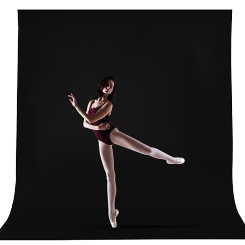 CPLIRIS 10x12ft Black Backdrop for Photography, Large Seamless Polyester Fabric Pure Black Photo Backdrop Curtain for Portrait Photoshoot Party Video - color: Black, size: 10x12ft