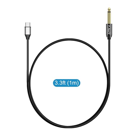 J&D USB-C to 6.35mm 1/4 inch TS Audio Cable, Gold Plated USB Type C to 1/4" Male Mono Interconnect Aux Adapter Cable Compatible with iPhone 16/17 Series, 3.3 Feet - size: 3.3 Feet
