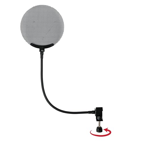 Gator Frameworks Vocal Recording Metal Screen Pop Filter with 12.4-Inch Gooseneck, Great for Podcasting, Broadcasting, and Other Content Creation (GFW-POPFILTER-MTL) - style: Metal Pop Filter