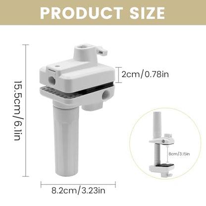 Mic Arm Desk Mount Clamp Insert Holes Universal Mic Stand Desk Holder for Boom Arm, Lamp, Monitor Stable Desk/Bed Mount White(2-Pack)