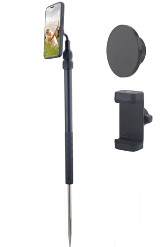 Golf Tripod Selfie Stick with Stake Spike for Golf Swing Training, Extendable Magnetic Cell Phone Golf Tripod Stand, Golfpod for Magsafe, for Insta 360 Cameras