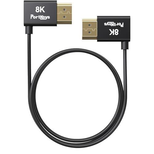 Portkeys 8K HDMI Cable High-Speed HDMI Ultra Thin 10-Core Coaxial Cable, 2.4mm Diameter Cable 19-PIN Full PIN Mapping Support 8K60Hz 4K240Hz for Camera Monitor/PC/TV/PS5/XBOX(0.5M) - color: Core Coaxial, size: 0.5M