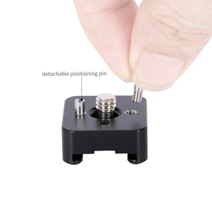 NICEYRIG Positioning Cold Shoe Mount for 3/8''-16 & 1/4''-20 ARRI Locating Holes, Anti-Twist Cold Shoe Adapter for Flash LED Monitor Microphone [Pack of 2] - 618