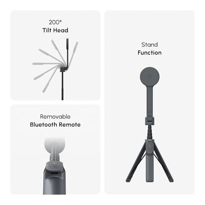 ShiftCam SnapStand Max – Magnetic Selfie Stick & Tripod – Compact, Foldable & Extendable with Tilt Head and Magnetic Bluetooth Remote (Jet Black, SnapStand Selfie) - color: Jet Black, size: SnapStand Selfie