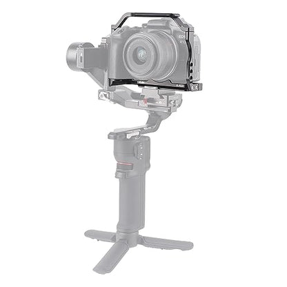 Hersmay R10 Cage with Top Handle,Aluminium Alloy Camera Cage for Canon EOS R10 Mirrorless Cameras, Vlogging Video Shooting Filmmaking Rig Stabilizer with 1/4" Mounting and 3/8" Arri Locating Hole